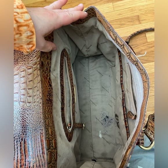 Brahmin Vintage Montfleur Satchel Handbag in Brown Croc Embossed Leather - Picture 8 of 14